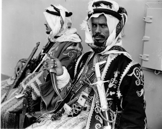 King Saud of SA guards Feb 45 meeting FDR