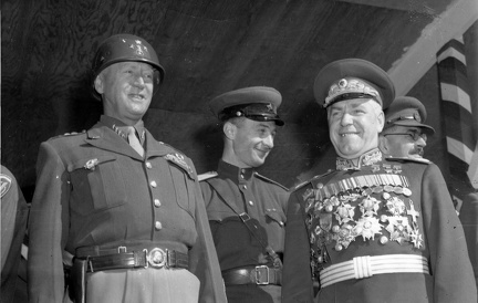 Patton and Zhukov Berlin Germany  9-7-45