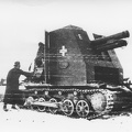 German heavy gun on tank chassis