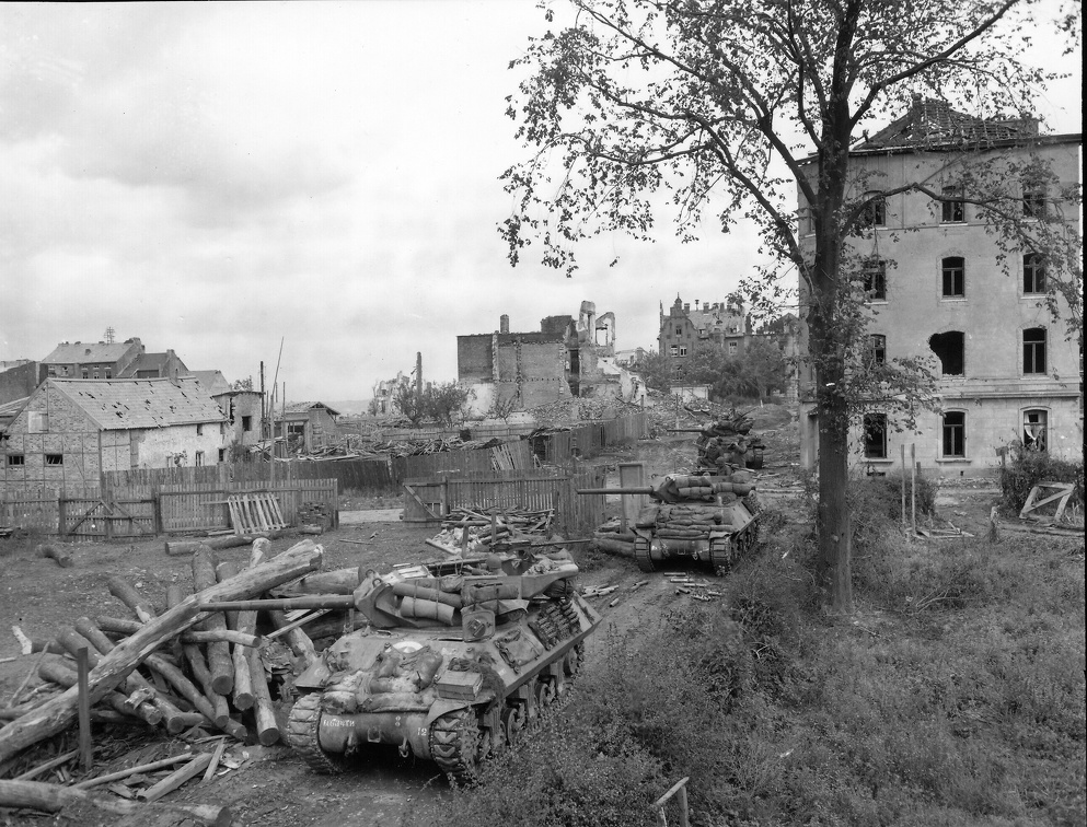 US Tanks Aachen Germany Oct 1944